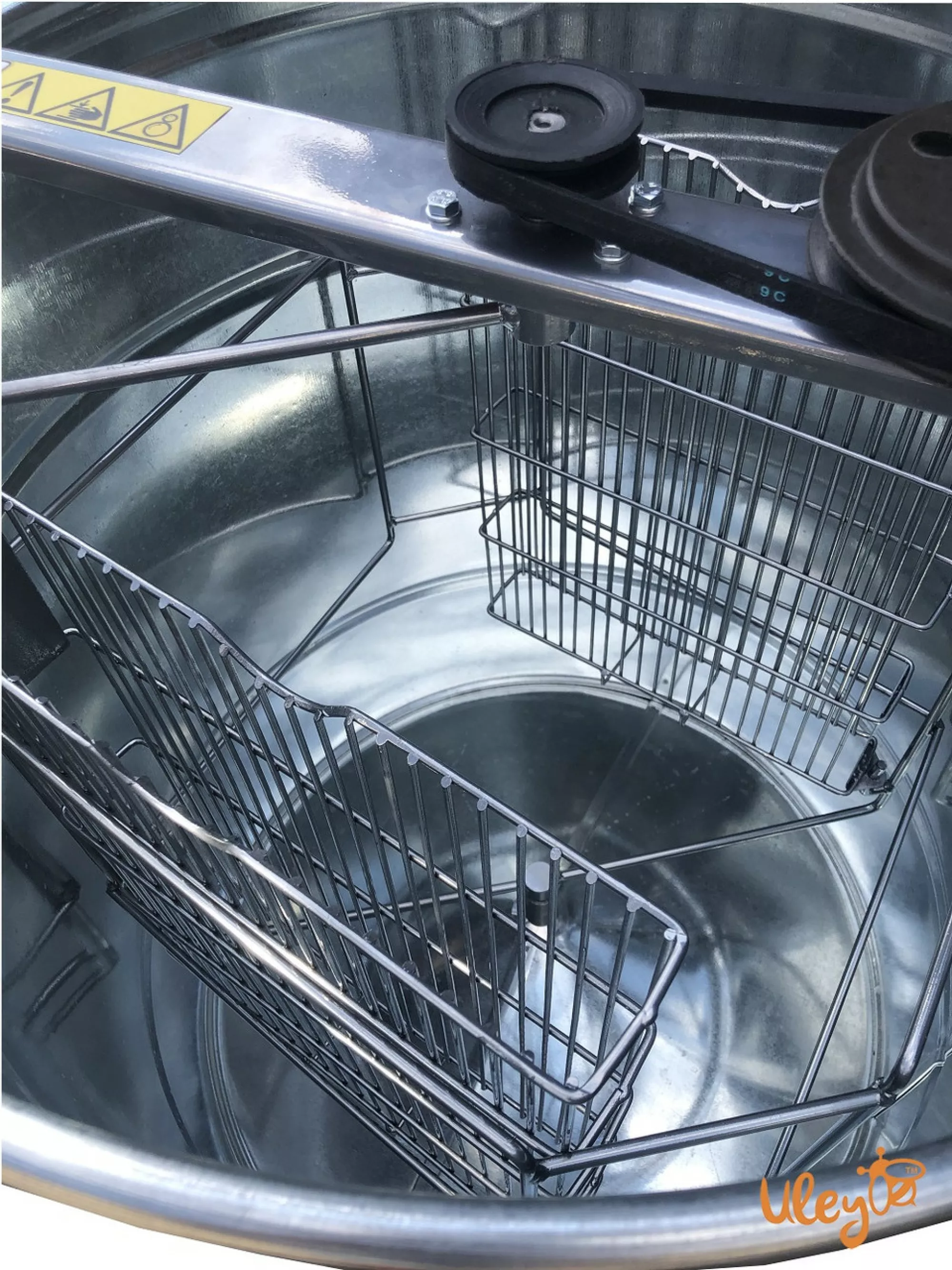 Оцинкована медогонка 2-х рамкова, поворотна. Ремінний привід