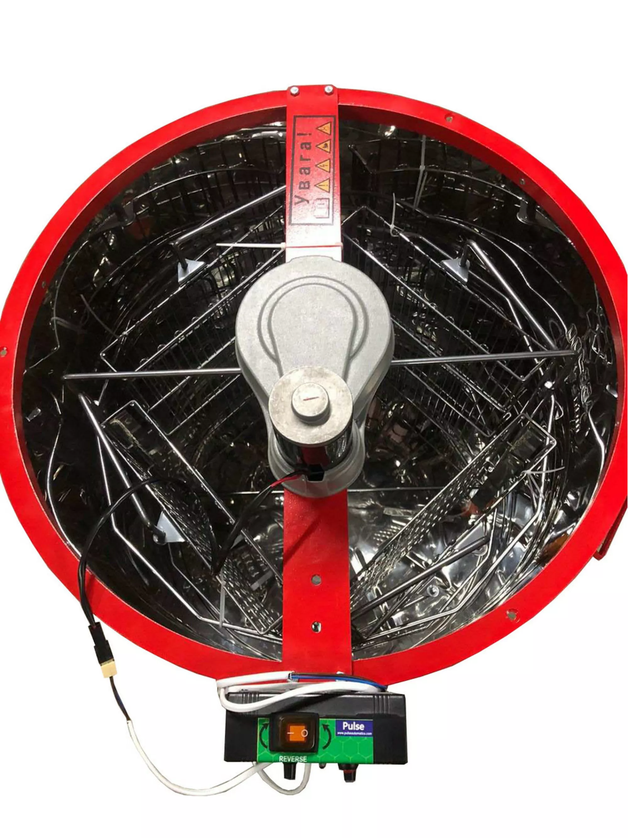 Медогонка 4-х Рамкову. Нержавіюча (AISI 430), Поворотна. Касети зварні, пофарбовані порошковою фарбою. З ЕЛЕКТ