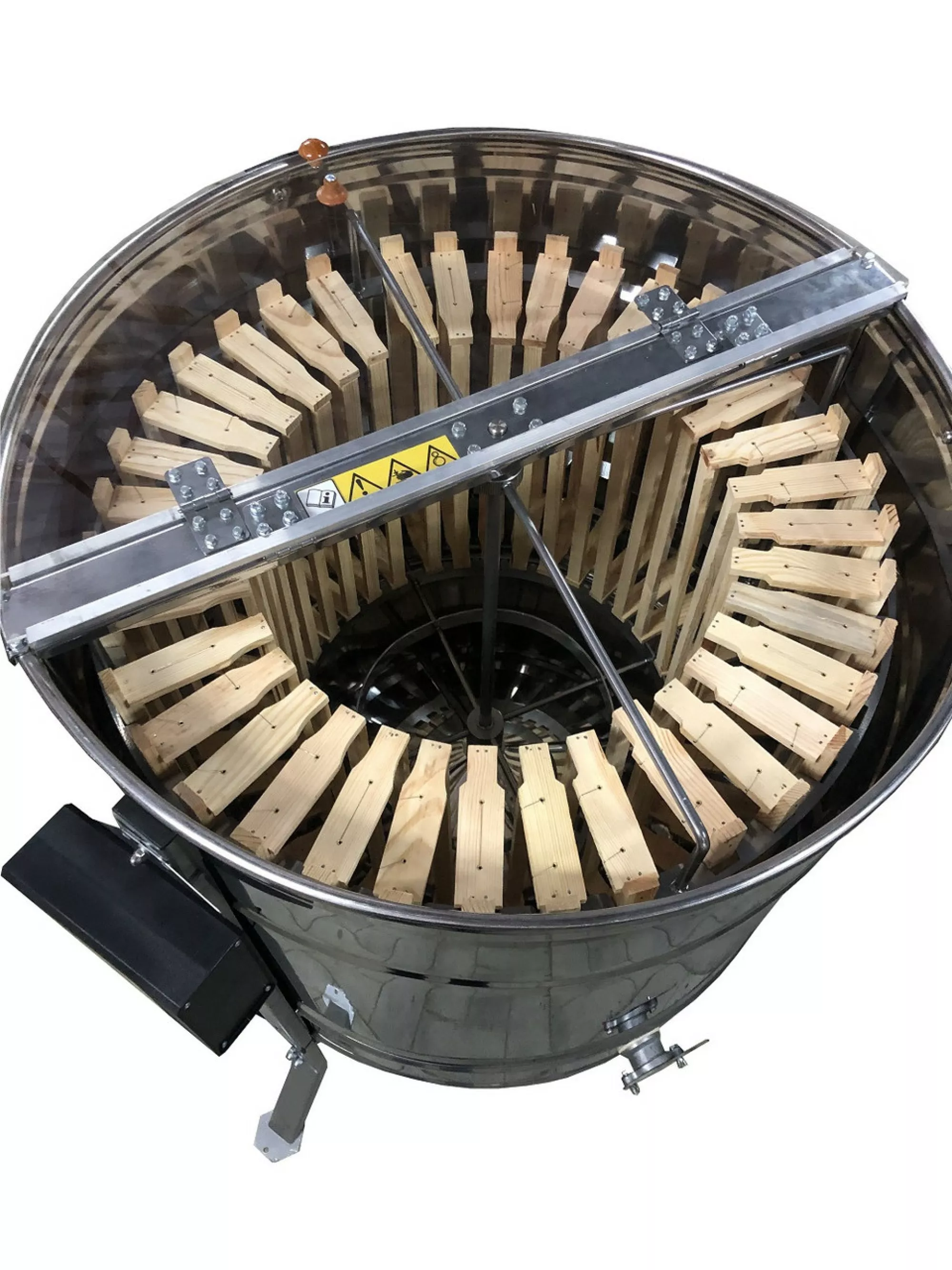 Медогонка радіальна нержавіюча автоматична (18 рамок Дадан, 36 рамок Рута, 36 магазинні рамки)