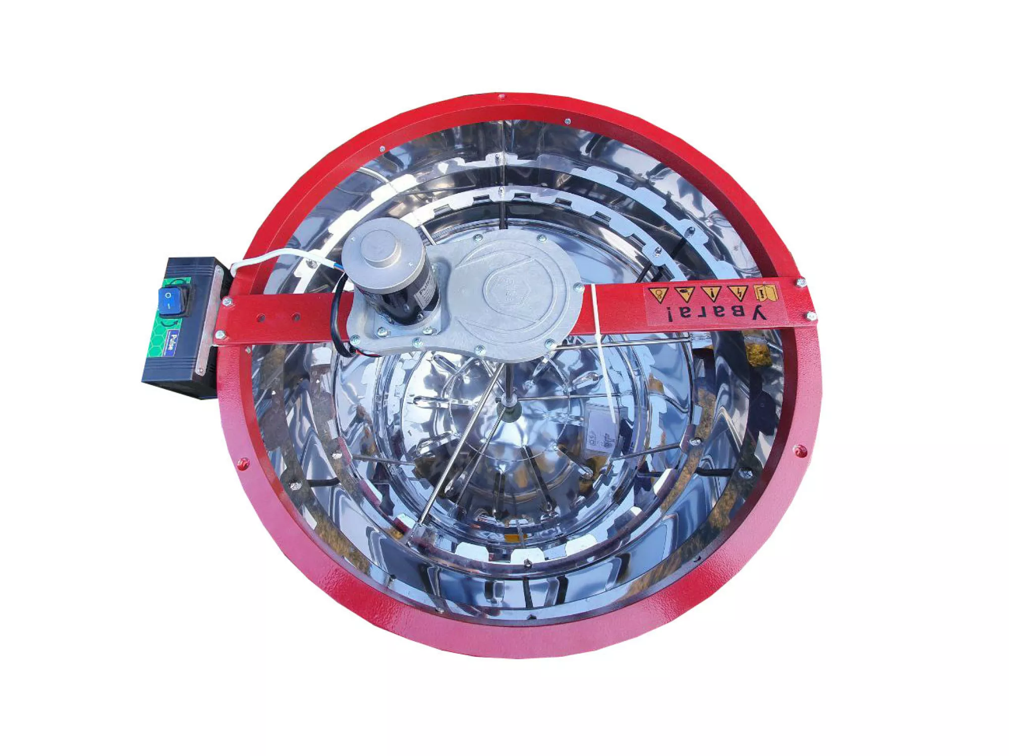 Радіальна медогонка "Бджілка". 12 Рута/ 24 Напіврамки (пластик кран). З ПІДСТАВКОЮ. З ЕЛЕКТРОПРИВОДОМ “Pulse”