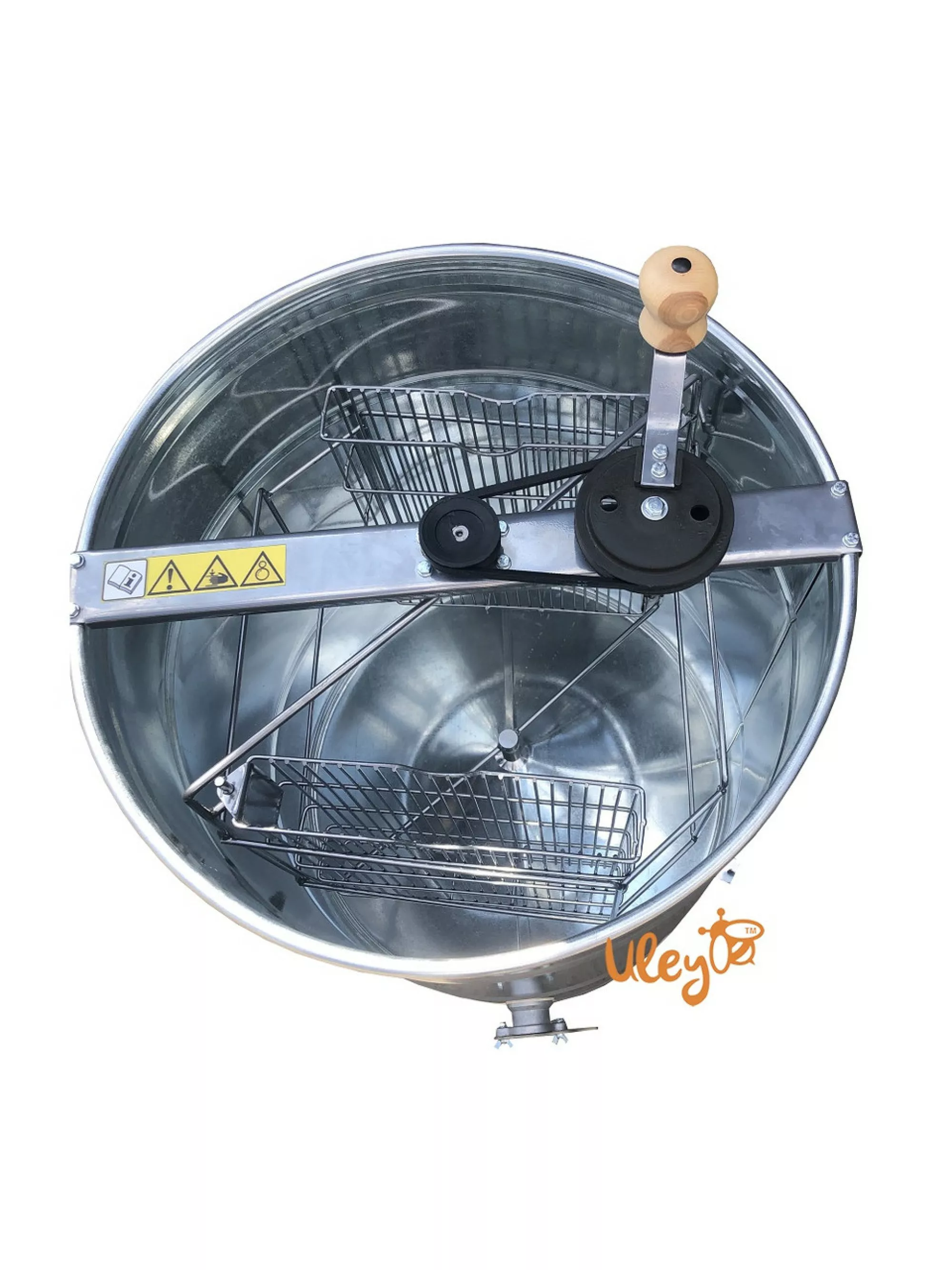 Оцинкована медогонка 2-х рамкова, поворотна. Ремінний привід