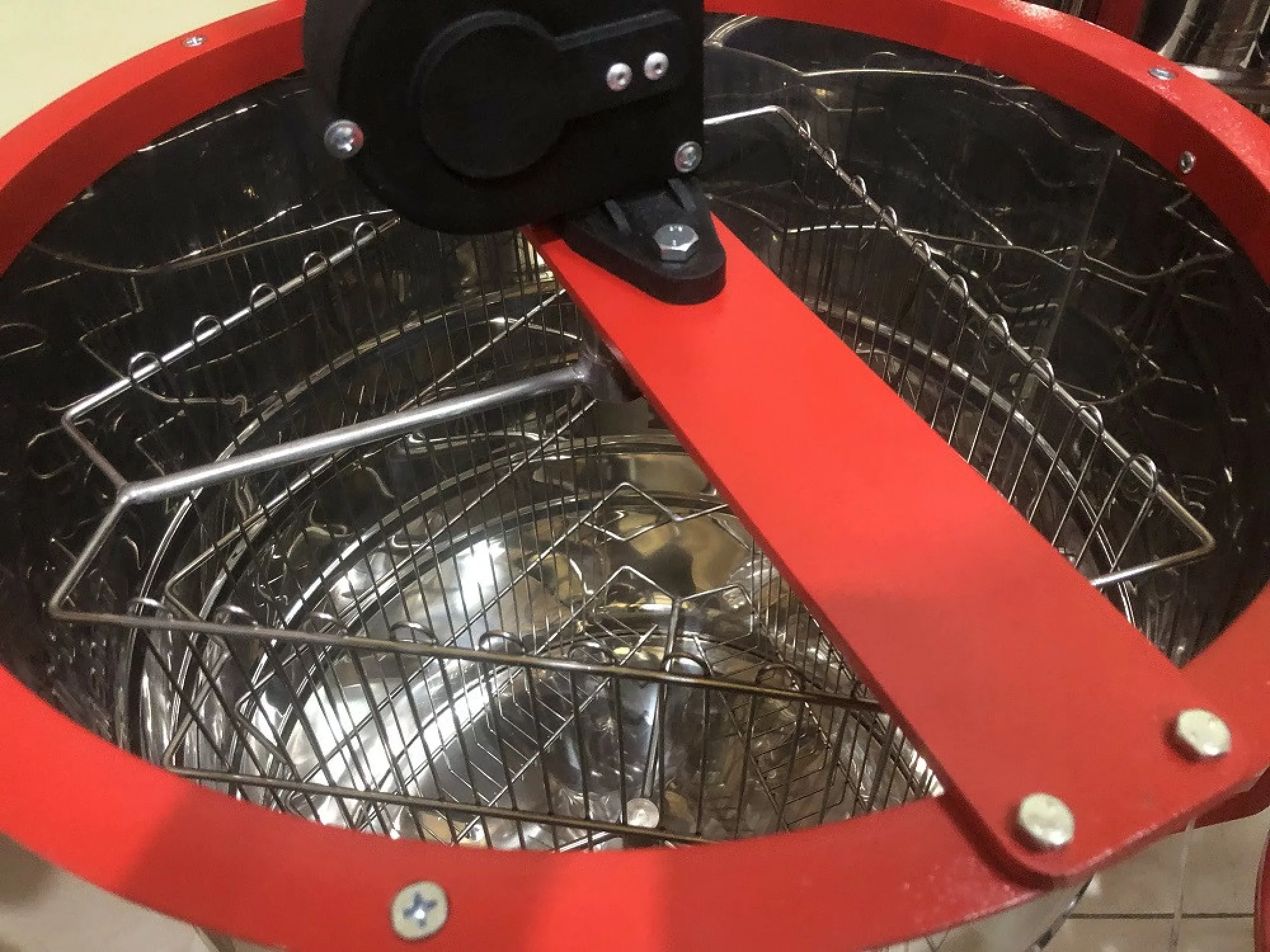 Медогонка 3-х Рамкову. Нержавіюча, НЕ поворотна Касети Нержавіючі. Ротор Нержавіючий