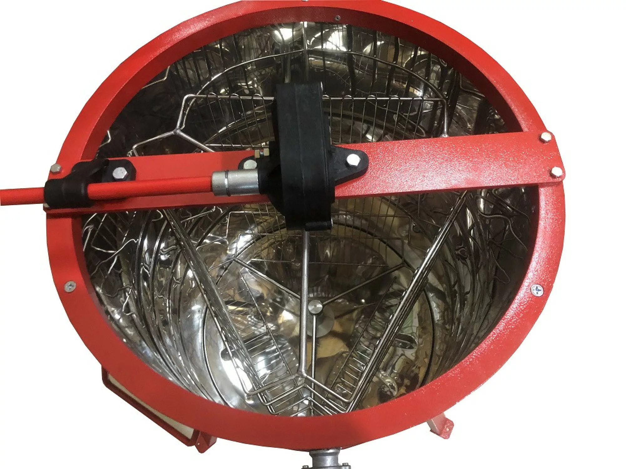 Медогонка 3-х Рамкову. Нержавіюча, НЕ поворотна Касети Нержавіючі. Ротор Нержавіючий. З підставкою