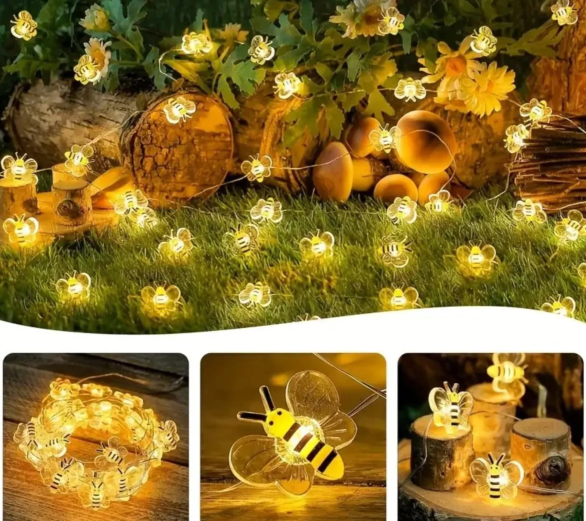 Гірлянда “Бджілки” 3 метри, 30 ламп