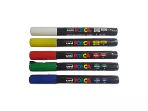 Набір маркерів “Posca” 5 кольорів. Для мітки маток (білий, червоний, синій, зелений, жовтий)