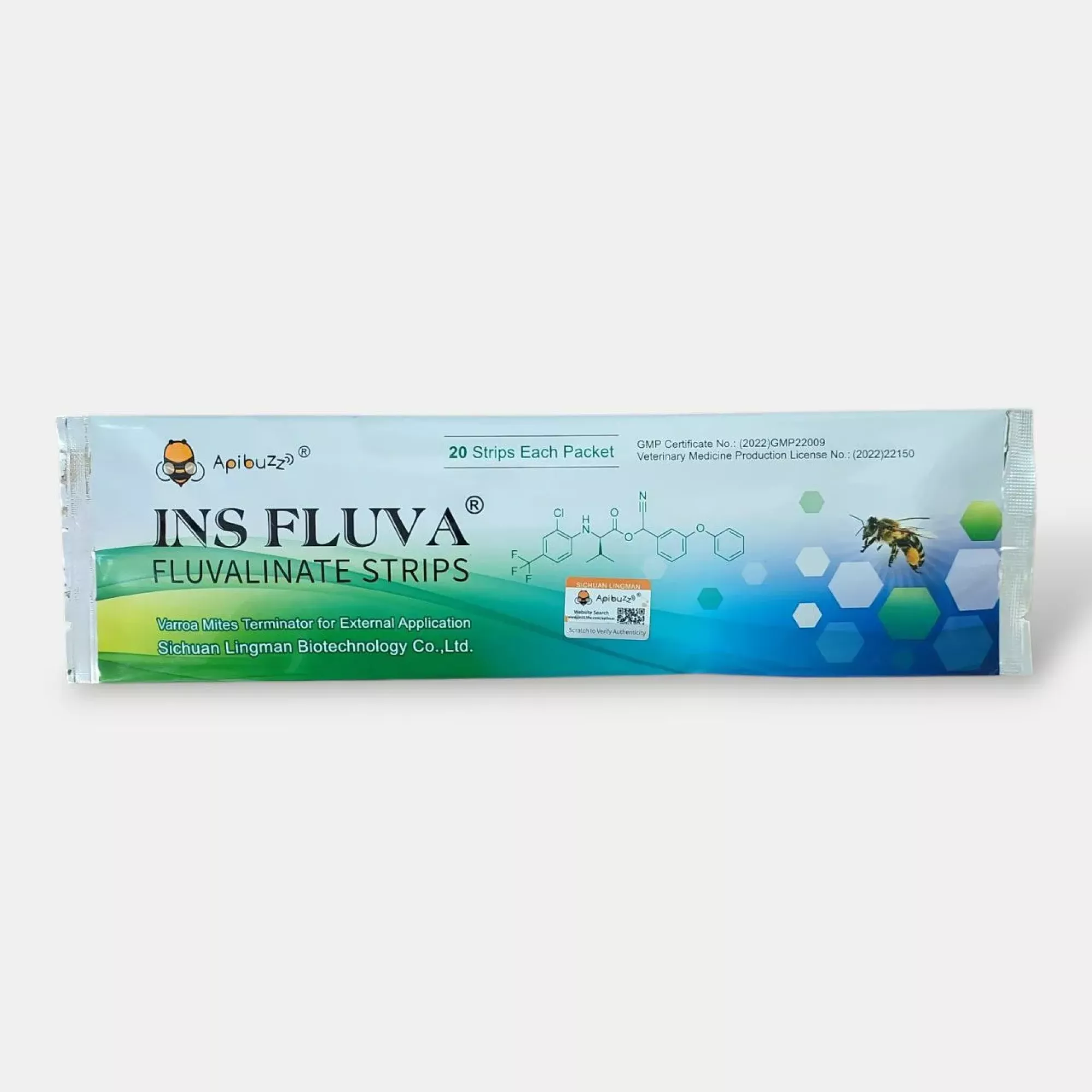 Смужки INS FLUVA від кліща варроа на основі флувалінату, APIBUZZ